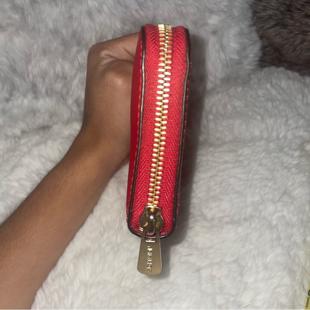 Red saffiano leather Continental wallet large Michael Kors wallet - Picture 4 of 16